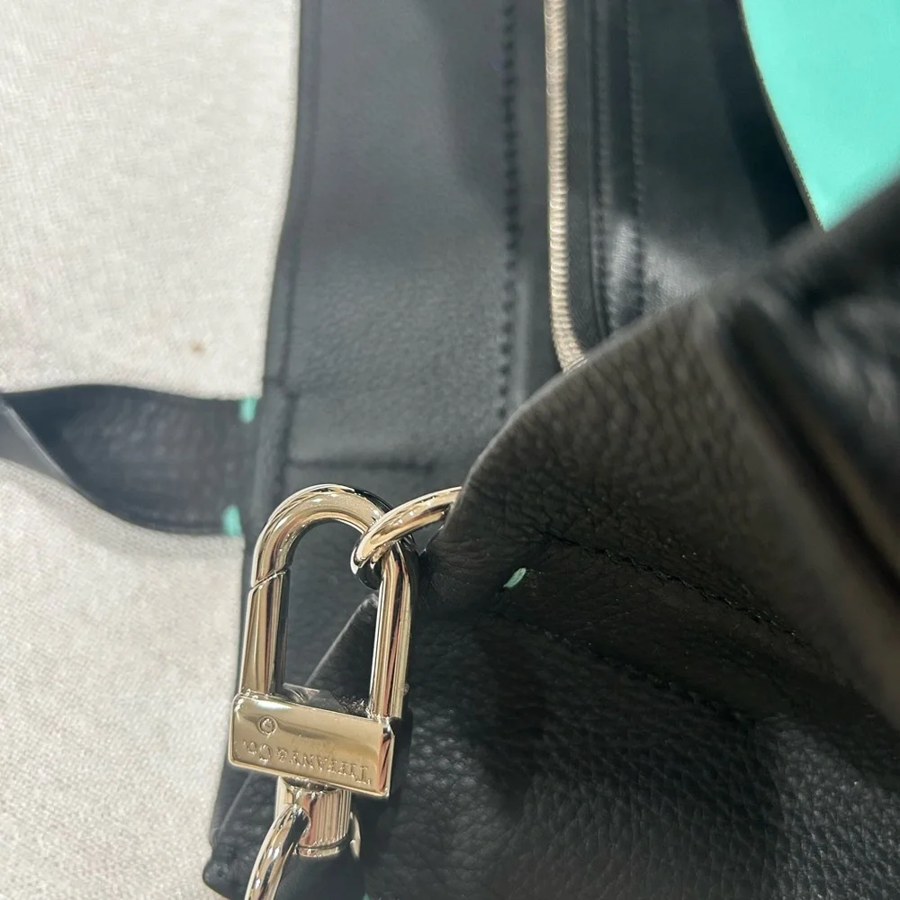 Tiffany & Co Black Leather Tote Bag - Picture 5 of 10